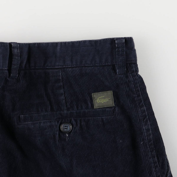 Lacoste One-Tuck Corduroy Pants, Men's, Size W33 cotton navy blue type Vintage Second Hand
