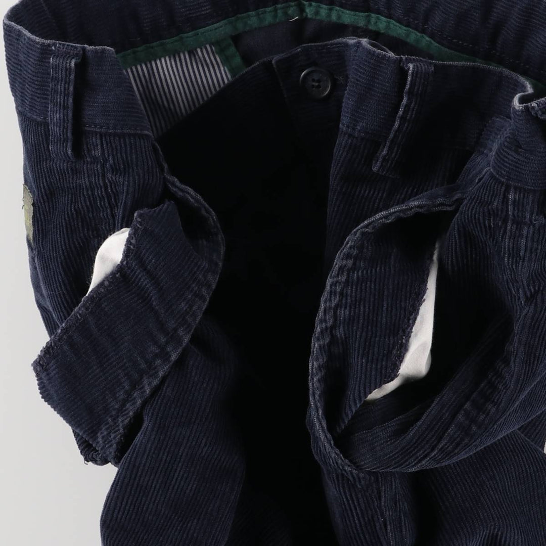 Lacoste One-Tuck Corduroy Pants, Men's, Size W33 cotton navy blue type Vintage Second Hand