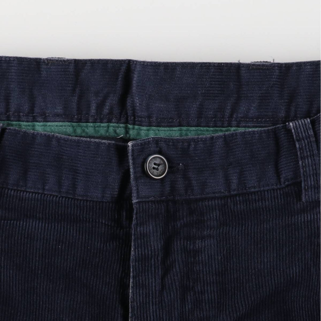 Lacoste One-Tuck Corduroy Pants, Men's, Size W33 cotton navy blue type Vintage Second Hand