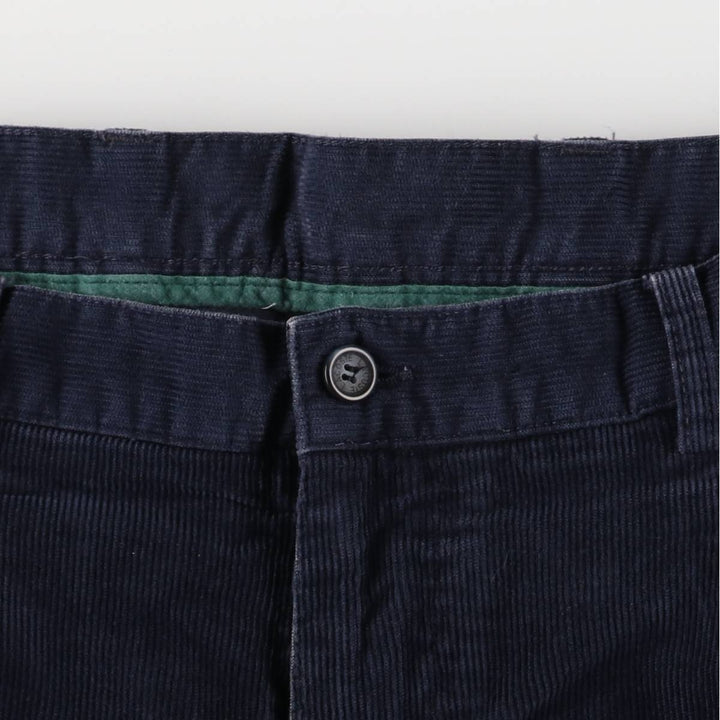 Lacoste One-Tuck Corduroy Pants, Men's, Size W33 cotton navy blue type Vintage Second Hand