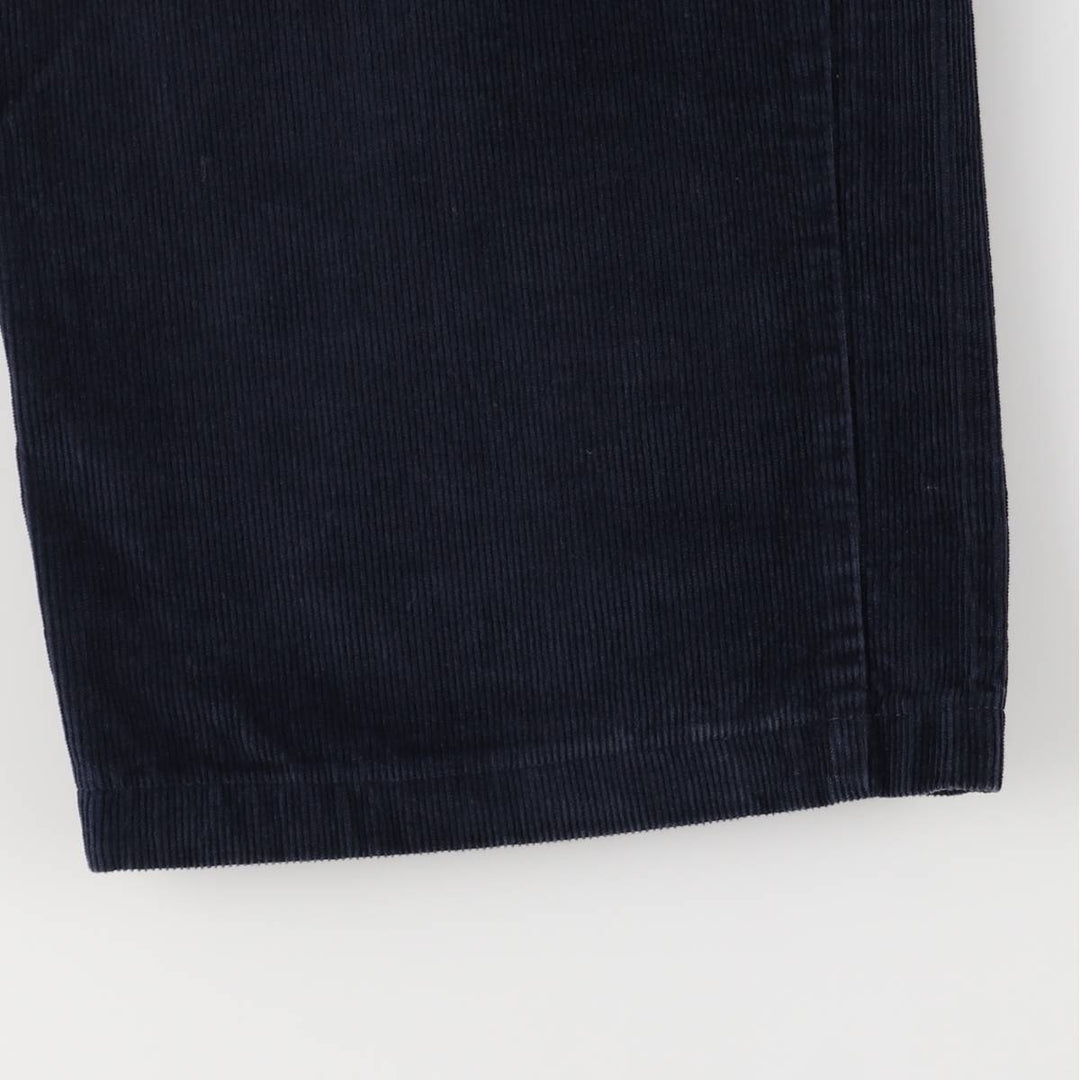 Lacoste One-Tuck Corduroy Pants, Men's, Size W33 cotton navy blue type Vintage Second Hand