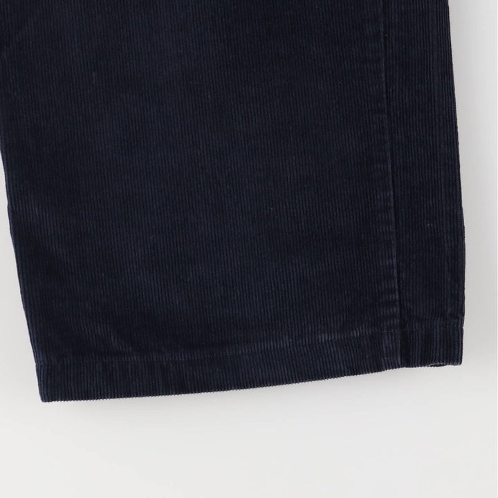 Lacoste One-Tuck Corduroy Pants, Men's, Size W33 cotton navy blue type Vintage Second Hand
