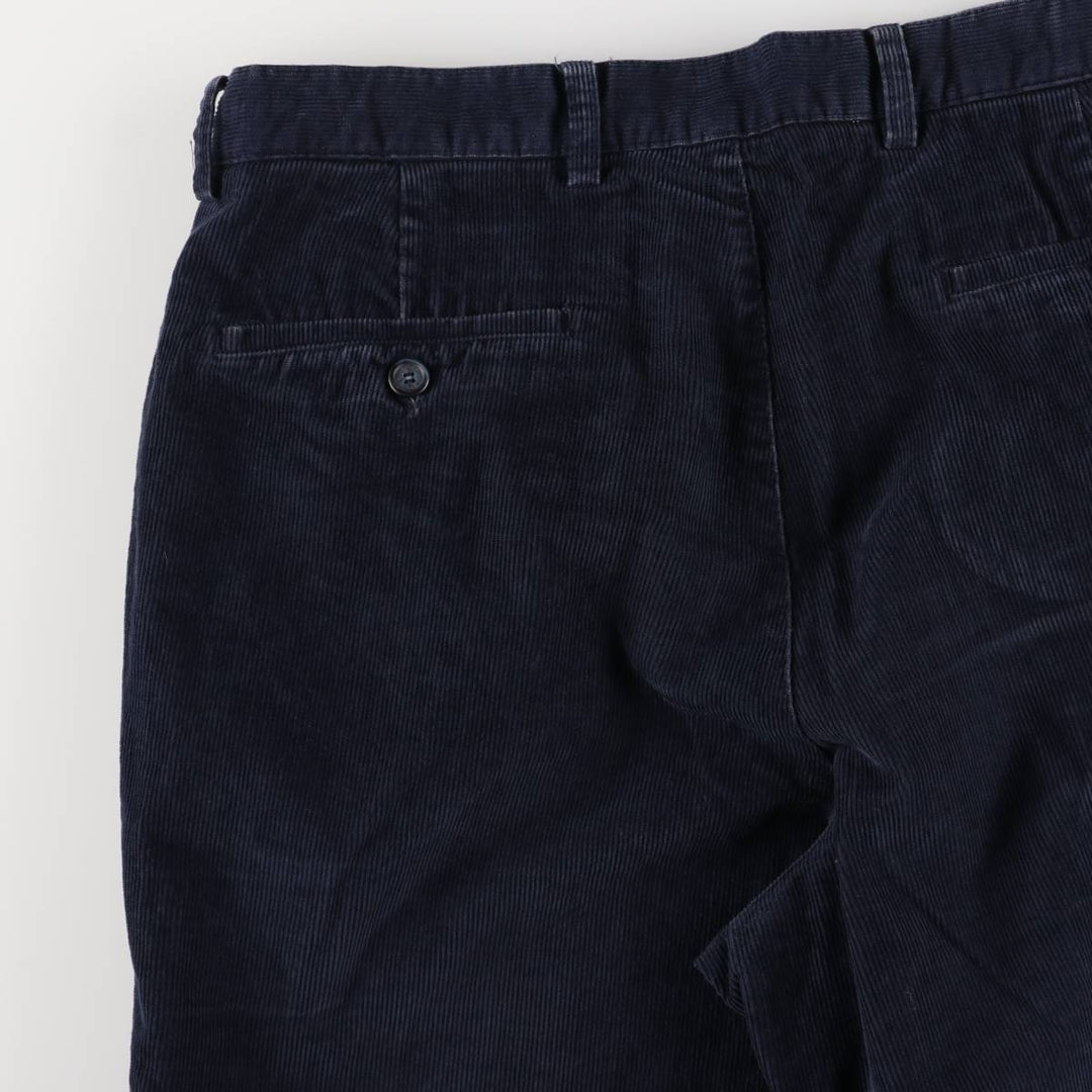 Lacoste One-Tuck Corduroy Pants, Men's, Size W33 cotton navy blue type Vintage Second Hand