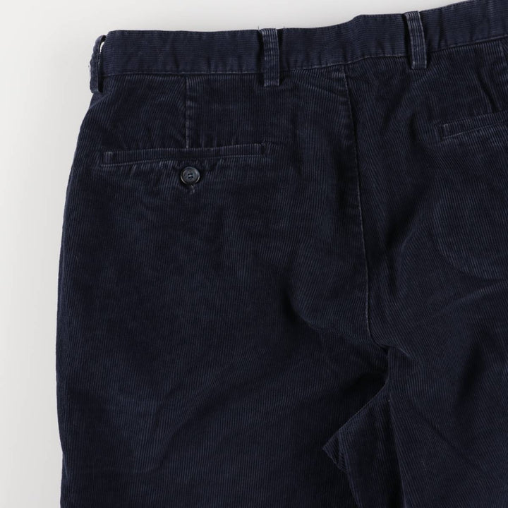 Lacoste One-Tuck Corduroy Pants, Men's, Size W33 cotton navy blue type Vintage Second Hand