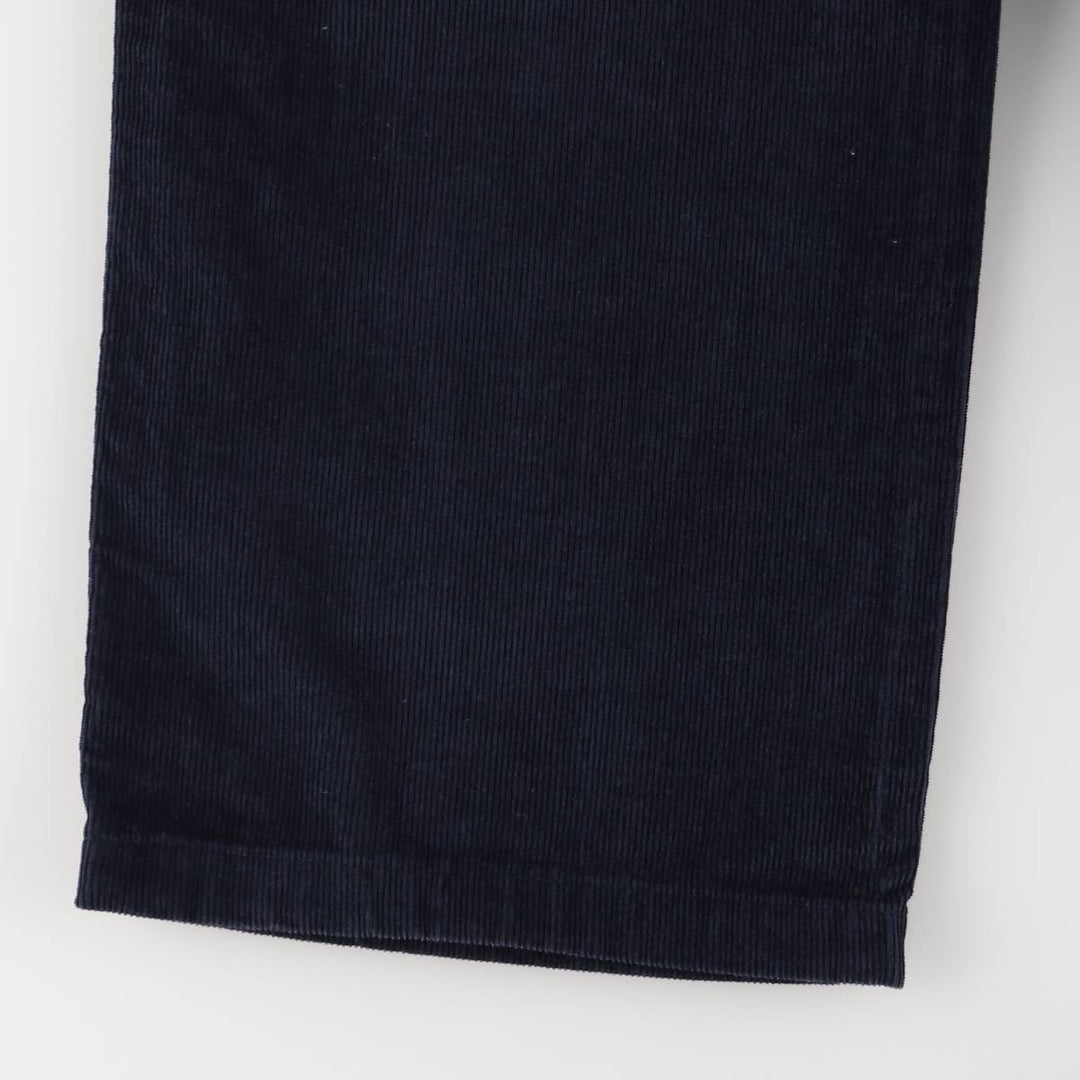Lacoste One-Tuck Corduroy Pants, Men's, Size W33 cotton navy blue type Vintage Second Hand
