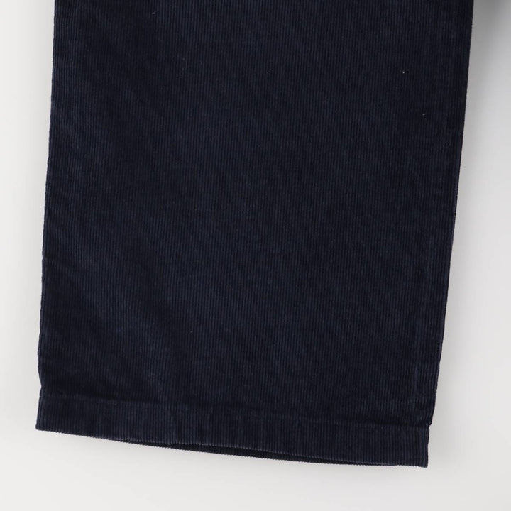 Lacoste One-Tuck Corduroy Pants, Men's, Size W33 cotton navy blue type Vintage Second Hand
