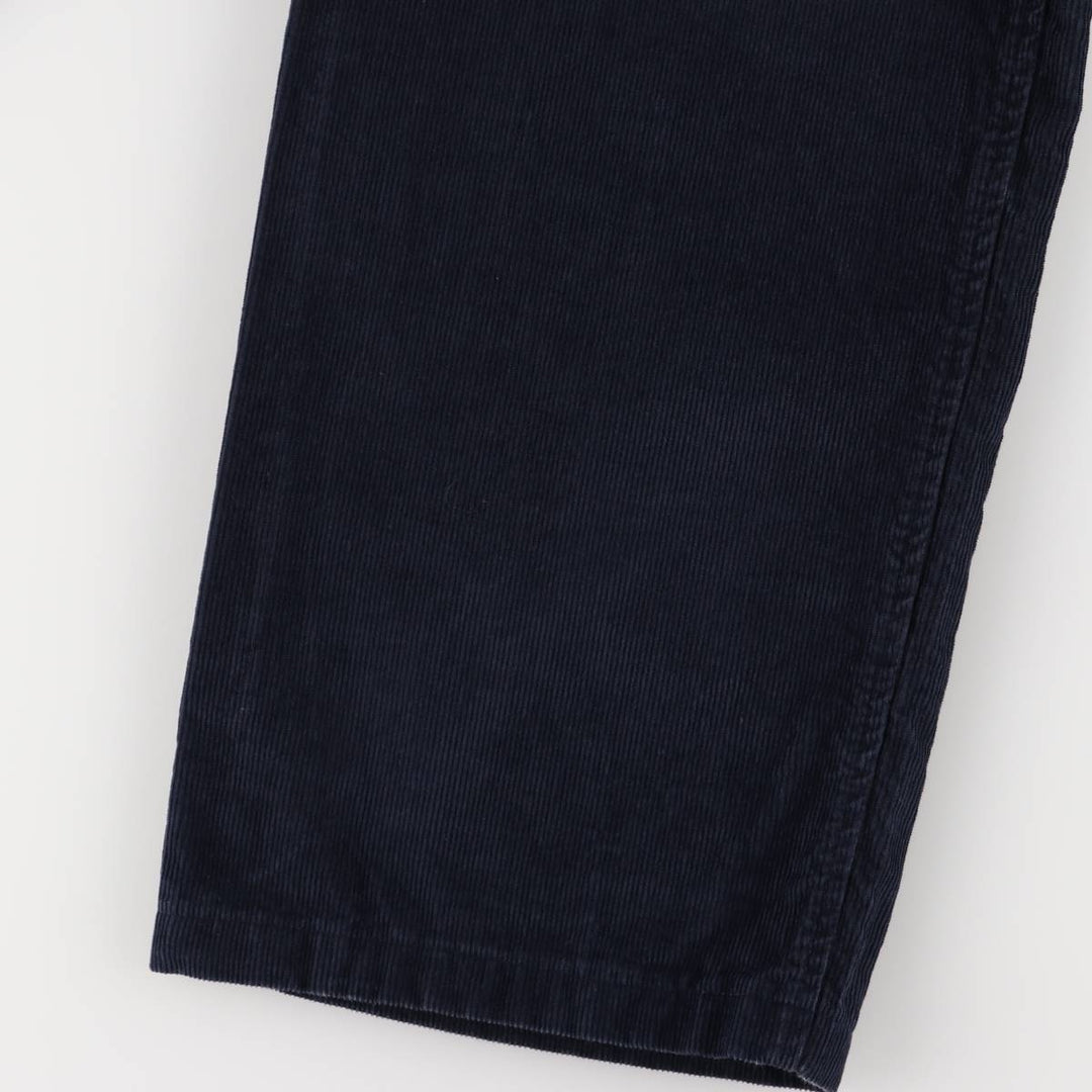 Lacoste One-Tuck Corduroy Pants, Men's, Size W33 cotton navy blue type Vintage Second Hand