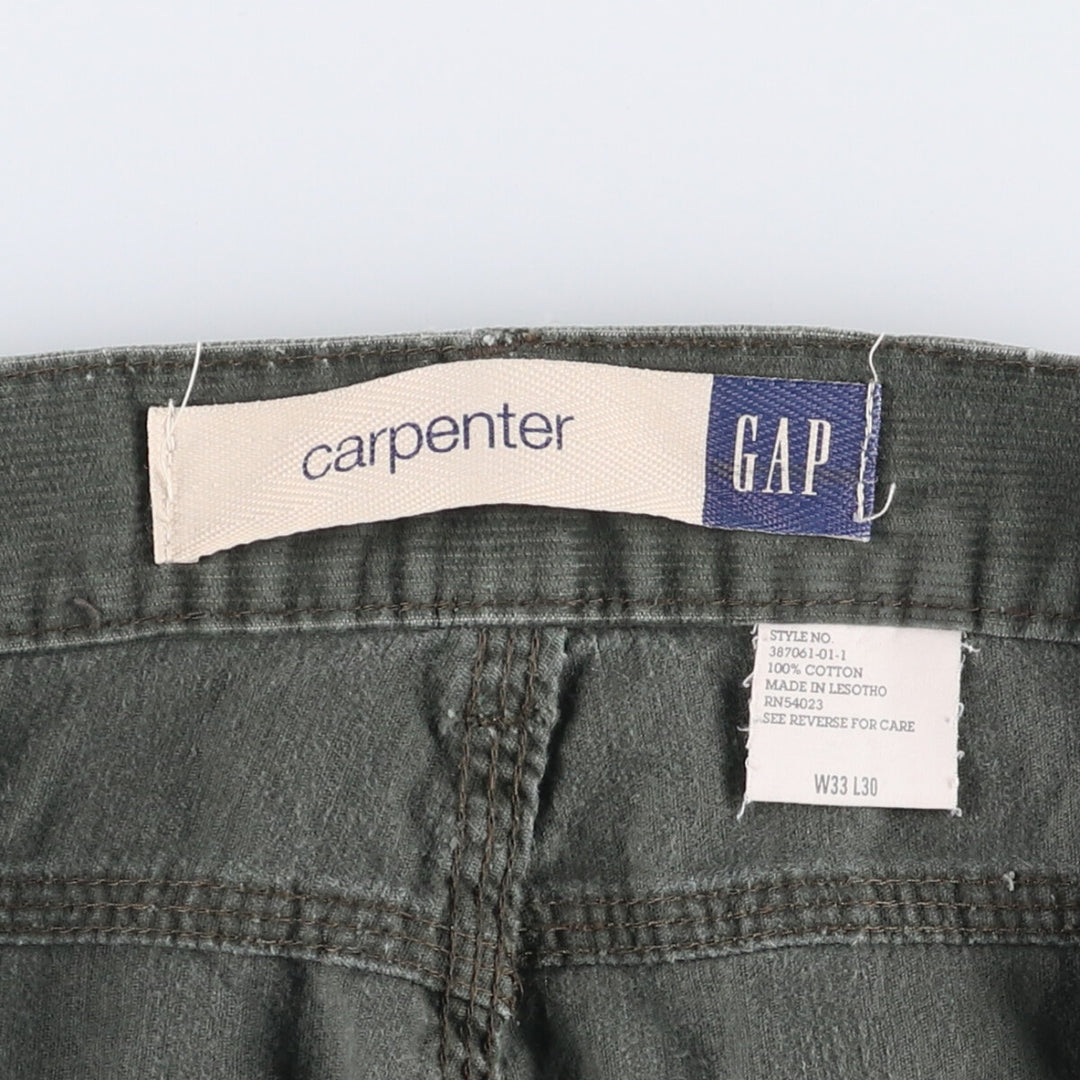 2000'S GAP CARPENTER Corduroy Pants Men's Size W35 cotton Khaki type Vintage Second Hand