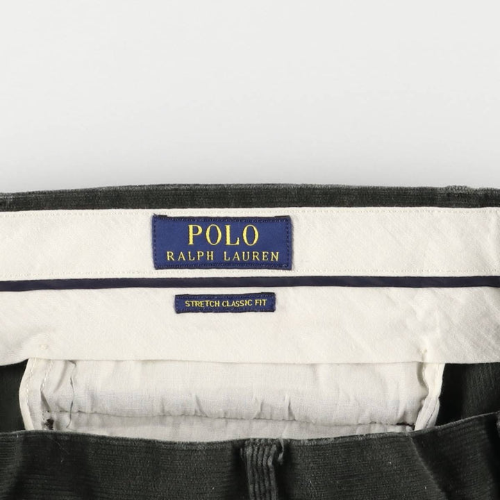 Ralph Lauren POLO RALPH LAUREN STRETCH CLASSIC FIT Corduroy Pants Men's Size 36 cotton Green type dark green Vintage Second Hand
