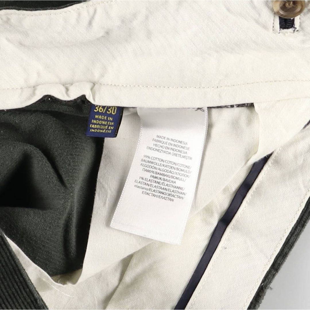 Ralph Lauren POLO RALPH LAUREN STRETCH CLASSIC FIT Corduroy Pants Men's Size 36 cotton Green type dark green Vintage Second Hand