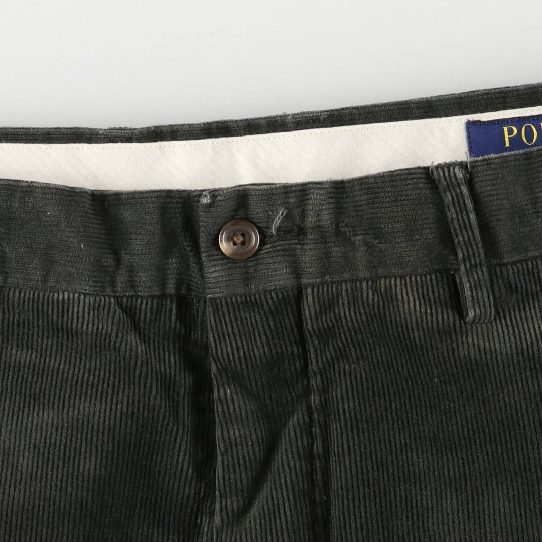 Ralph Lauren POLO RALPH LAUREN STRETCH CLASSIC FIT Corduroy Pants Men's Size 36 cotton Green type dark green Vintage Second Hand