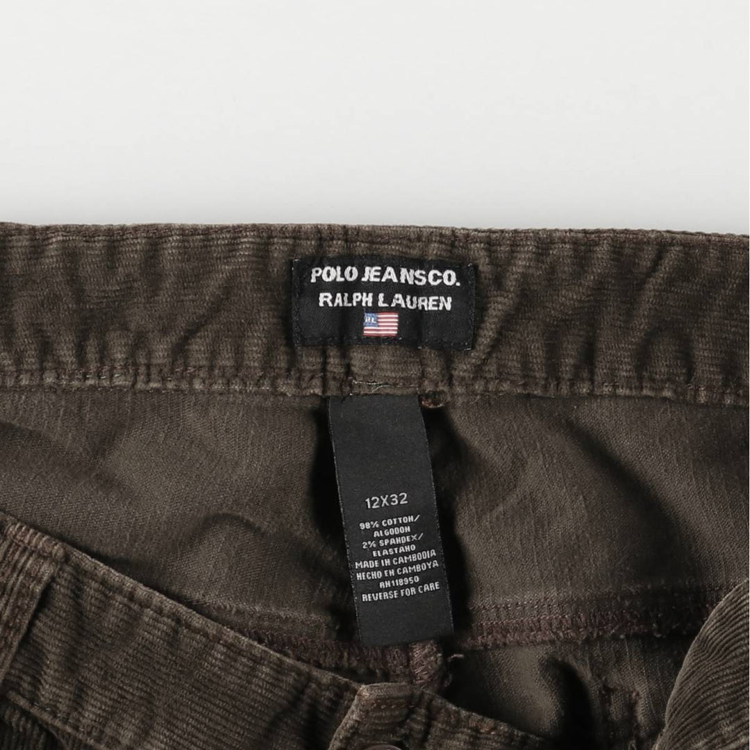 2000'S Ralph Lauren Polo Jeans Company Flare Cut Corduroy Pants Women's XXL (W34) cotton brown type Vintage Second Hand