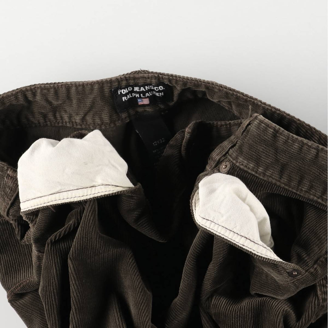 2000'S Ralph Lauren Polo Jeans Company Flare Cut Corduroy Pants Women's XXL (W34) cotton brown type Vintage Second Hand