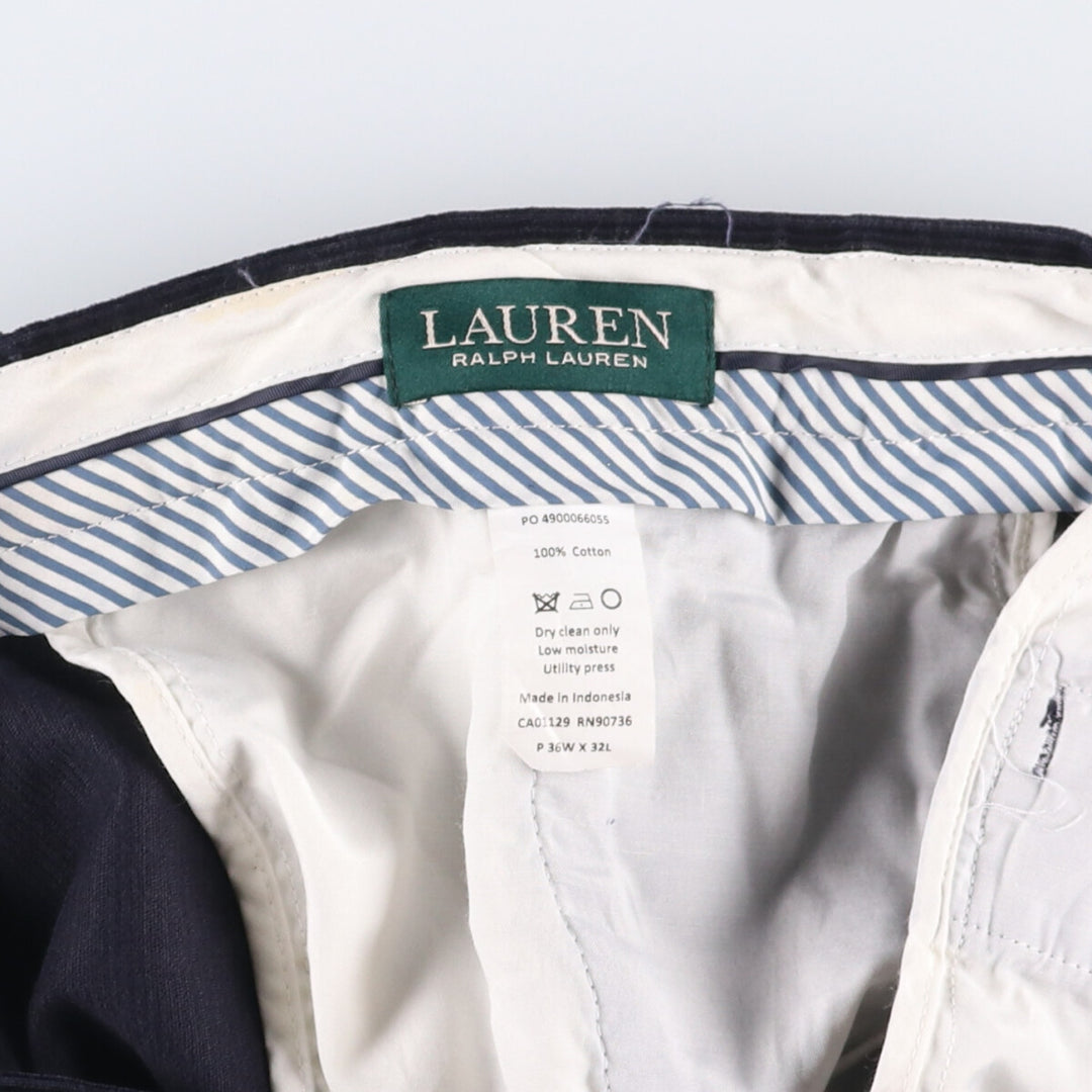 Ralph Lauren Lauren corduroy pants, men's size W37 cotton navy blue type Vintage Second Hand