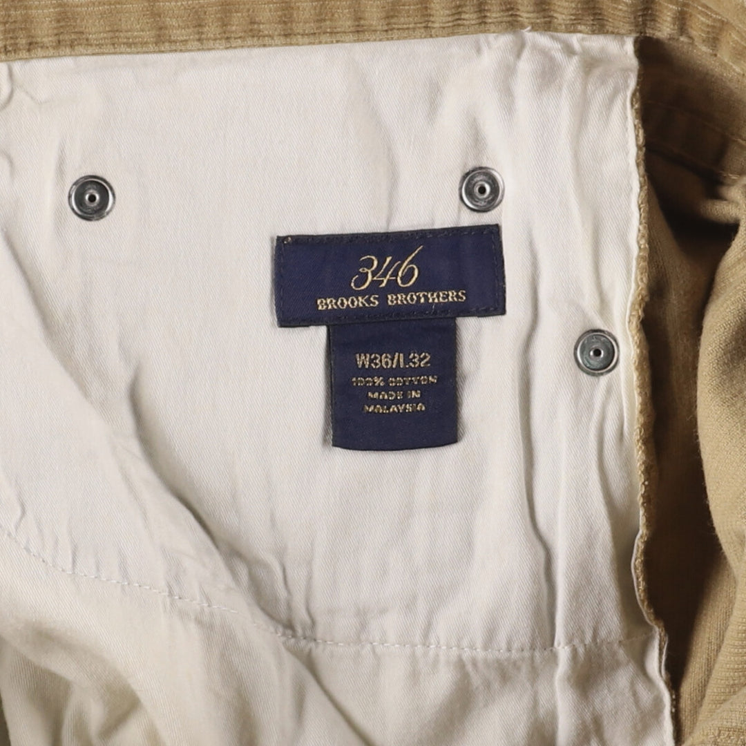 Brooks Brothers 346 Corduroy Pants, Men's, Size W36 cotton beige type brown Vintage Second Hand