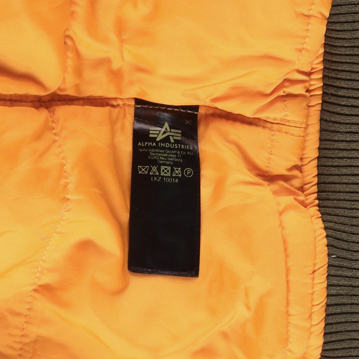 Civilian Alpha MA-1 type padded military flight jacket, men's XL size Nylon Khaki type Vintage Second Hand