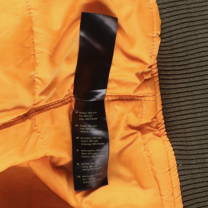 Civilian Alpha MA-1 type padded military flight jacket, men's XL size Nylon Khaki type Vintage Second Hand