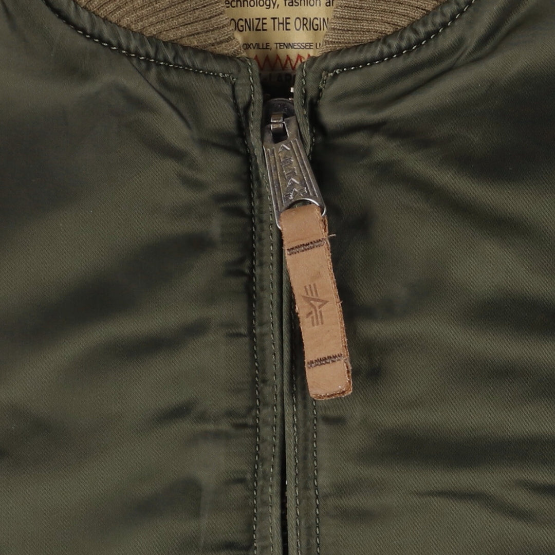 Civilian Alpha MA-1 type padded military flight jacket, men's XL size Nylon Khaki type Vintage Second Hand