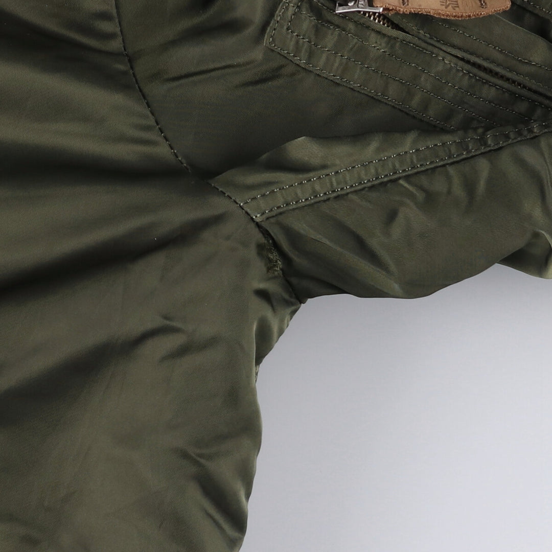 Civilian Alpha MA-1 type padded military flight jacket, men's XL size Nylon Khaki type Vintage Second Hand