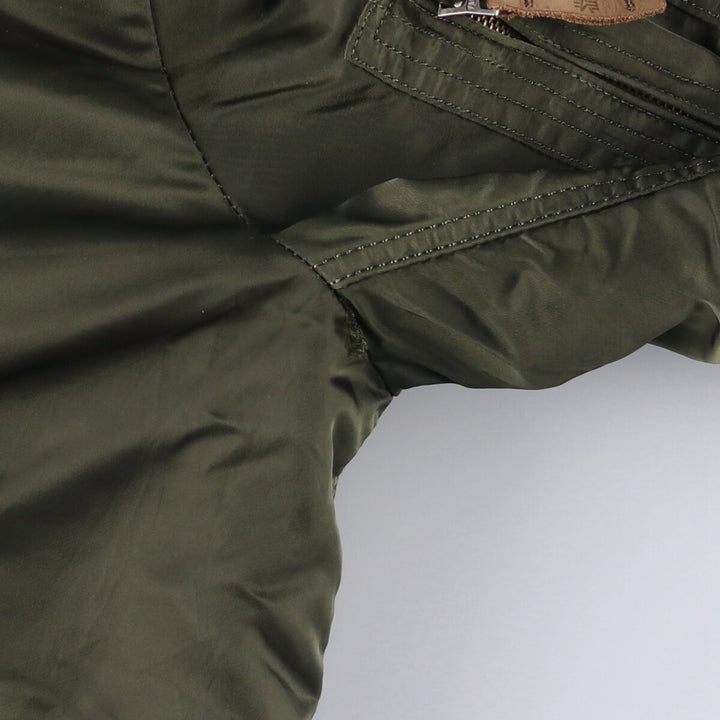 Civilian Alpha MA-1 type padded military flight jacket, men's XL size Nylon Khaki type Vintage Second Hand