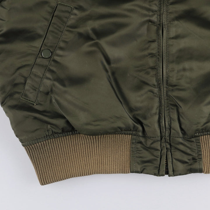 Civilian Alpha MA-1 type padded military flight jacket, men's XL size Nylon Khaki type Vintage Second Hand