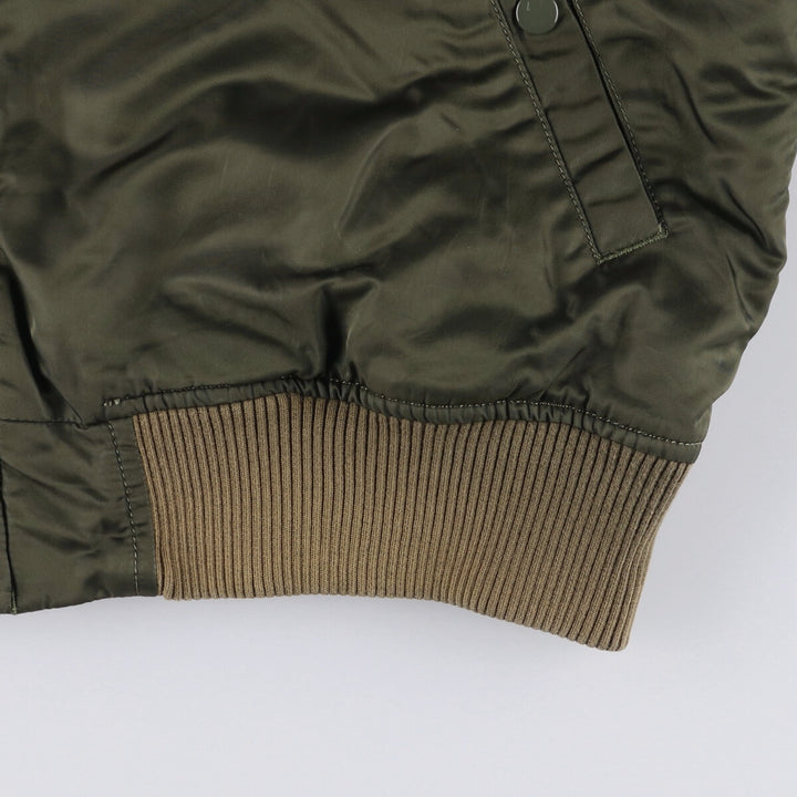 Civilian Alpha MA-1 type padded military flight jacket, men's XL size Nylon Khaki type Vintage Second Hand