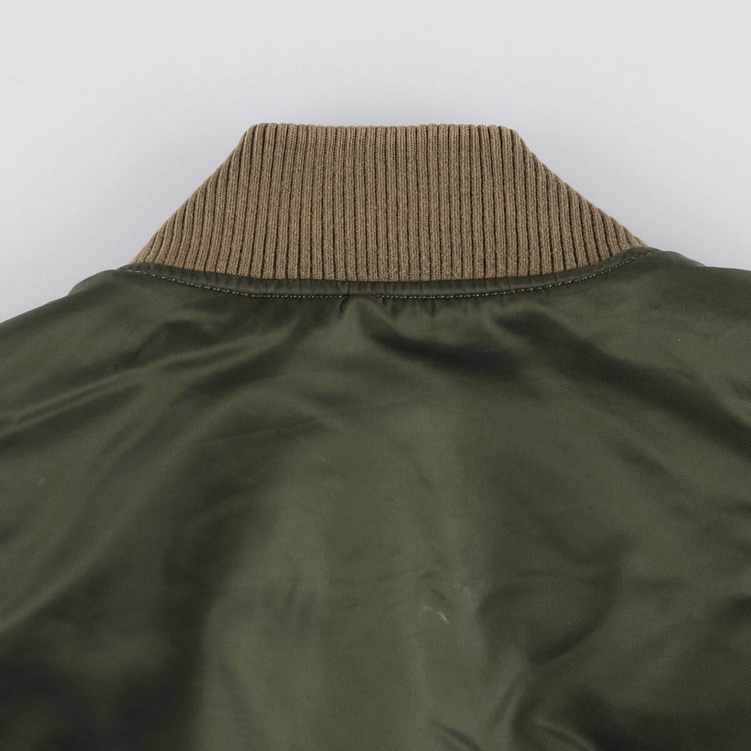 Civilian Alpha MA-1 type padded military flight jacket, men's XL size Nylon Khaki type Vintage Second Hand