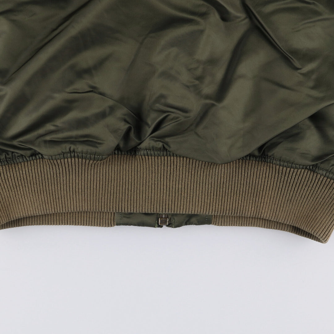 Civilian Alpha MA-1 type padded military flight jacket, men's XL size Nylon Khaki type Vintage Second Hand