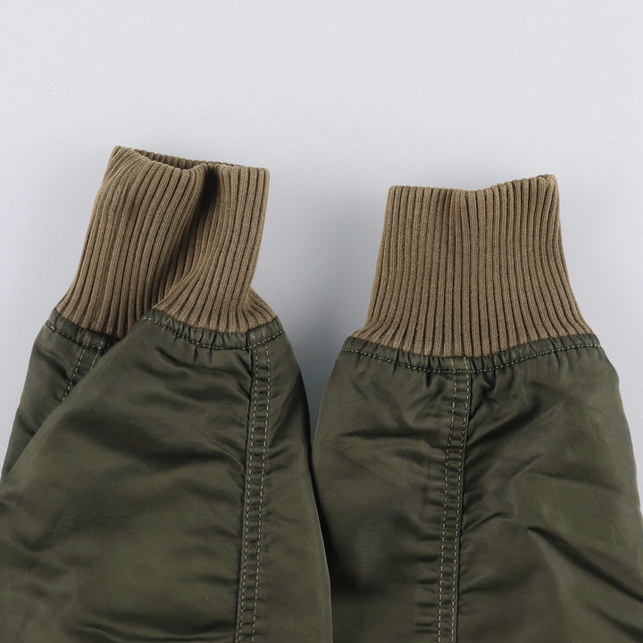 Civilian Alpha MA-1 type padded military flight jacket, men's XL size Nylon Khaki type Vintage Second Hand