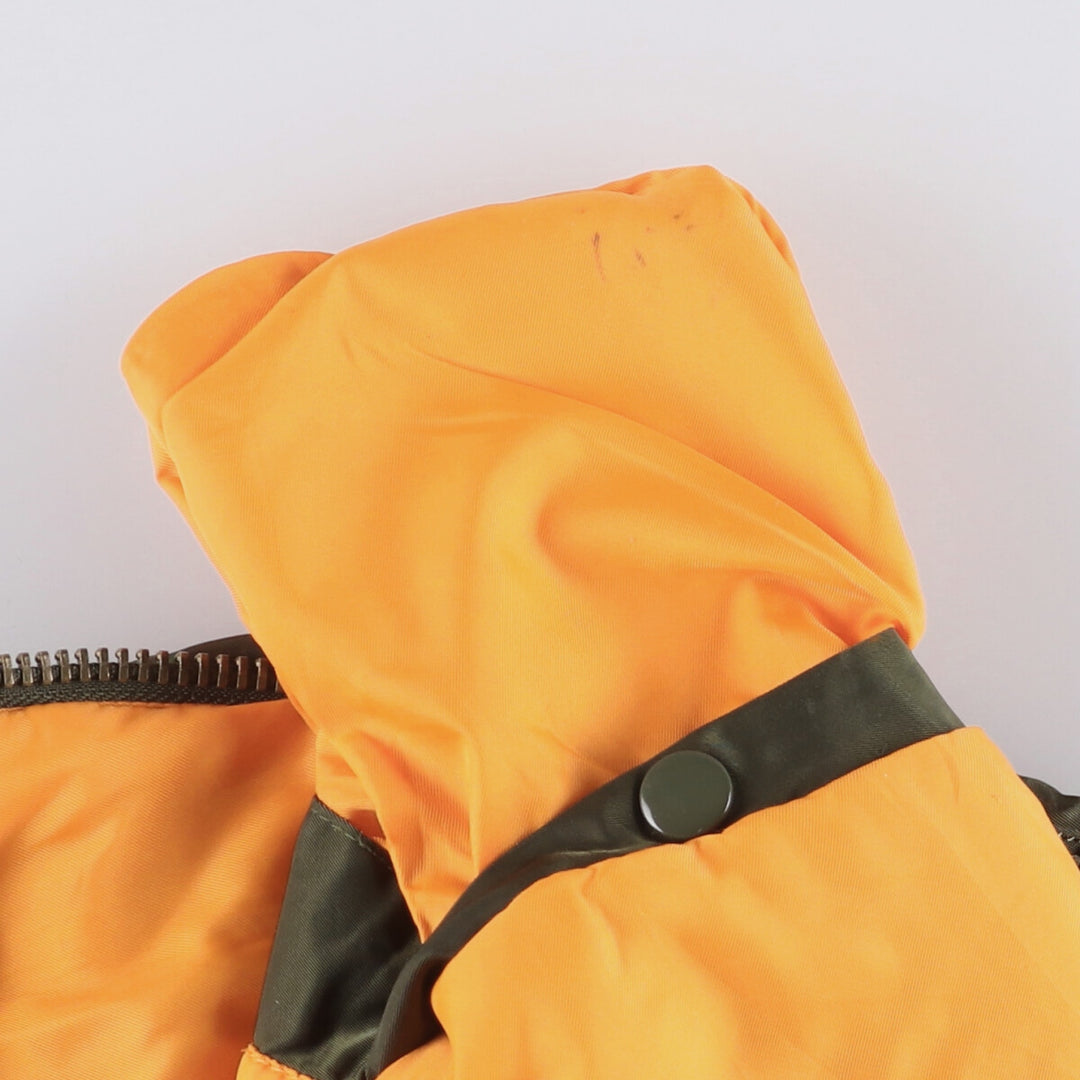 Civilian Alpha MA-1 type padded military flight jacket, men's XL size Nylon Khaki type Vintage Second Hand