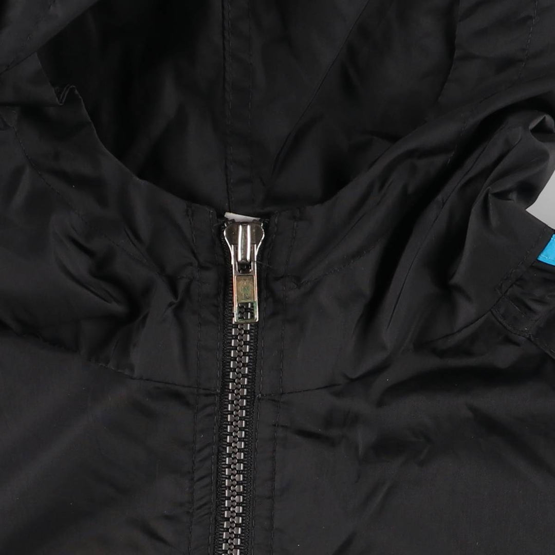 Vintage 90s-00'S Adidas nylon hoodie with back logo, size L, men's Nylon black type Vintage Second Hand