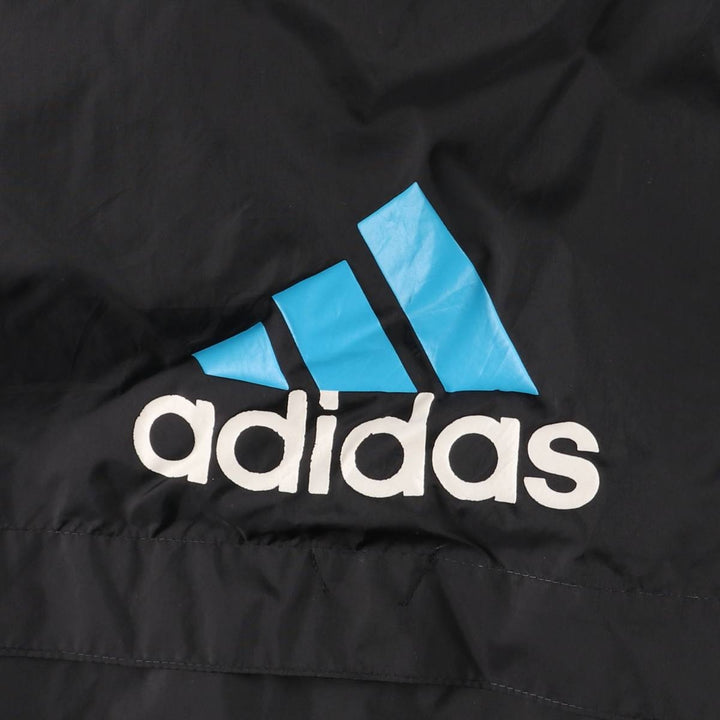 Vintage 90s-00'S Adidas nylon hoodie with back logo, size L, men's Nylon black type Vintage Second Hand