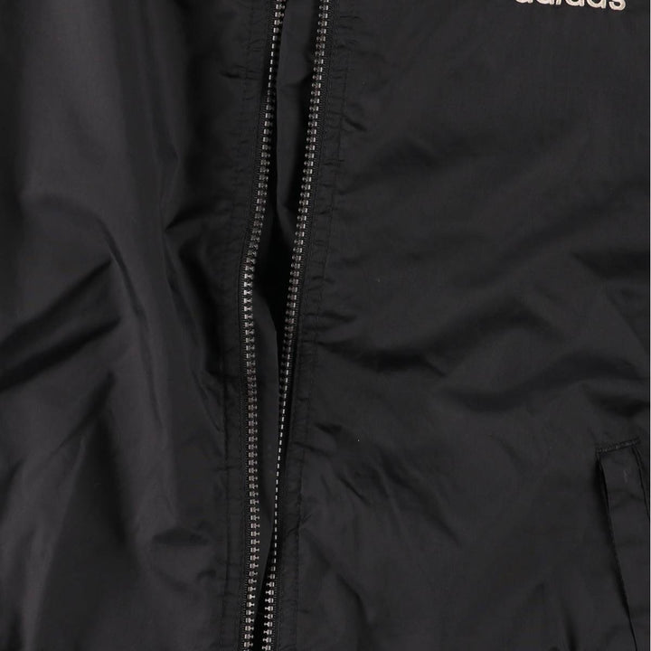 Vintage 90s-00'S Adidas nylon hoodie with back logo, size L, men's Nylon black type Vintage Second Hand