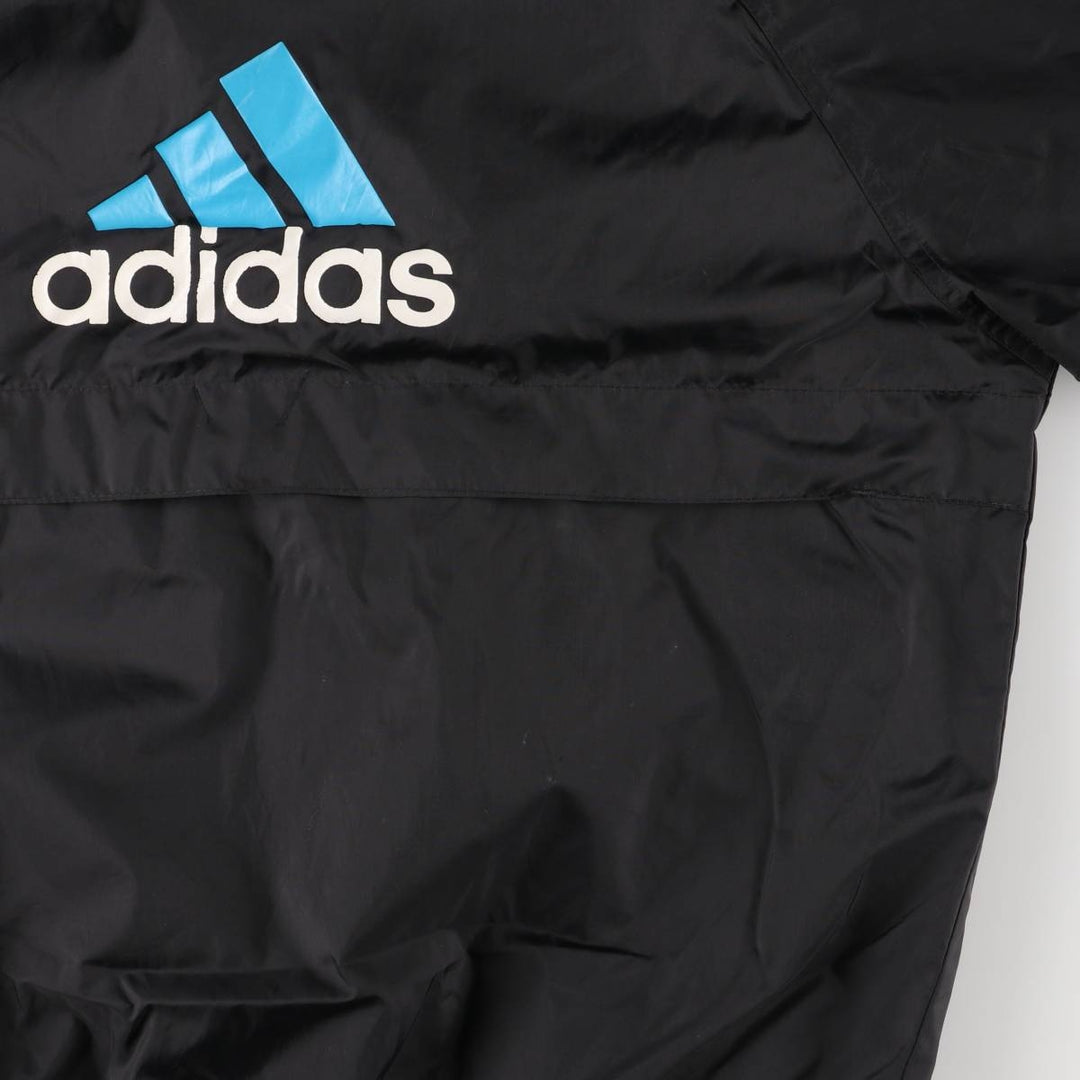 Vintage 90s-00'S Adidas nylon hoodie with back logo, size L, men's Nylon black type Vintage Second Hand