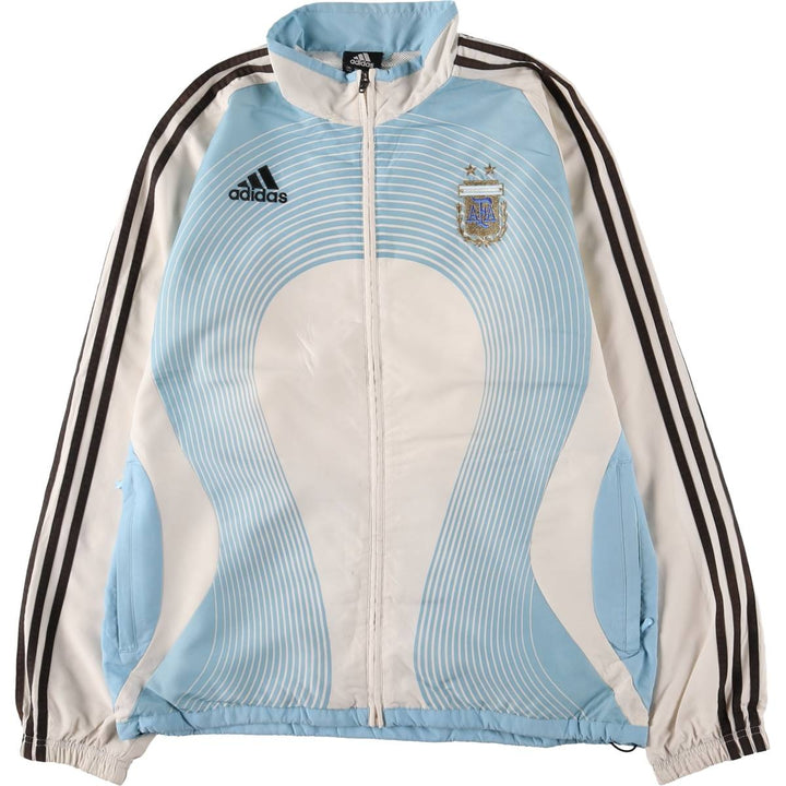 00'S adidas windbreaker, men's size L polyester white type Vintage Second Hand