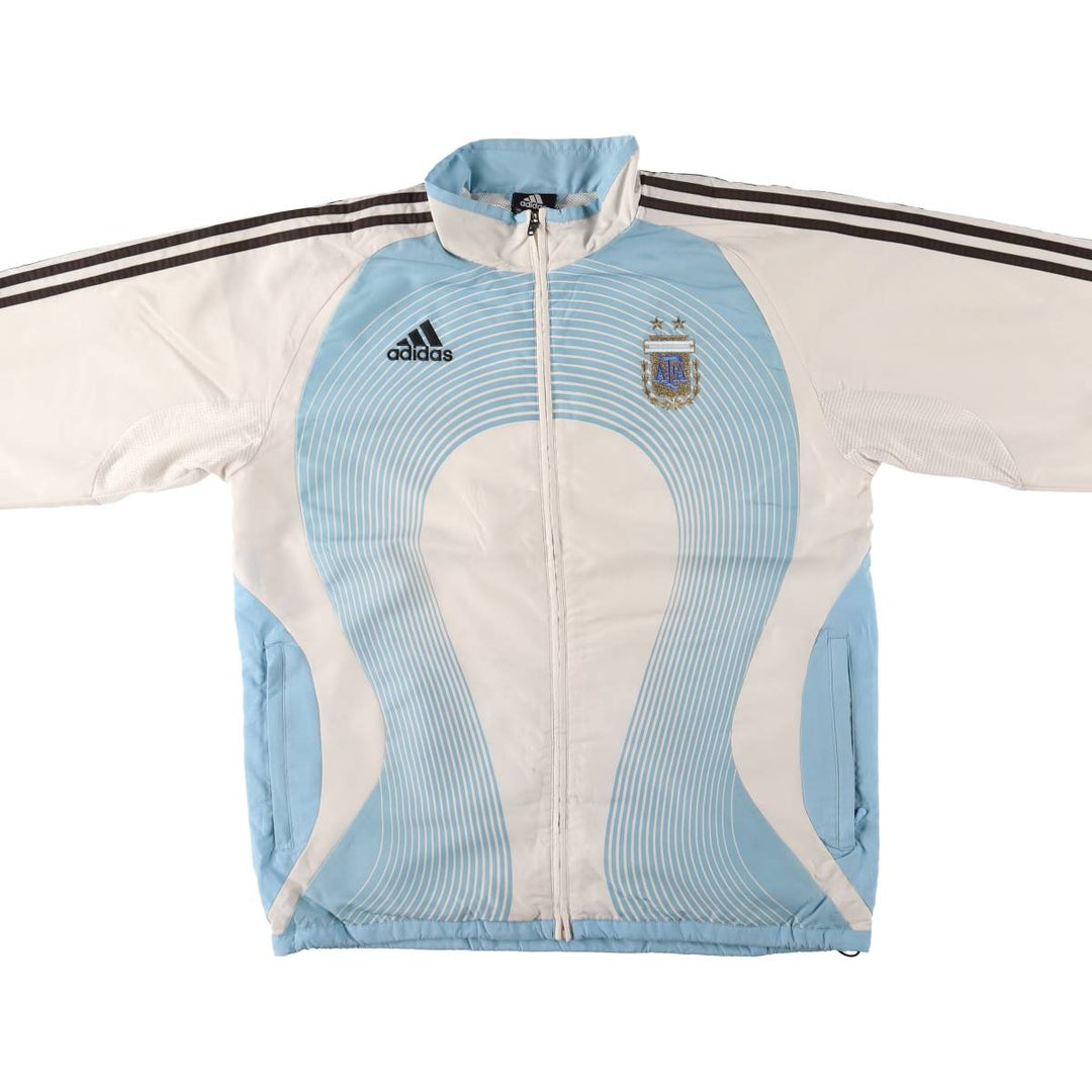 00'S adidas windbreaker, men's size L polyester white type Vintage Second Hand