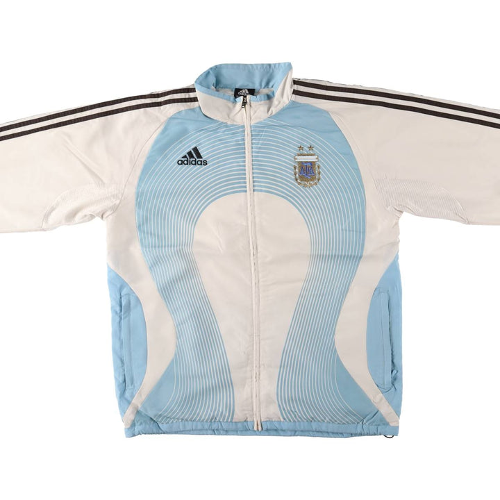 00'S adidas windbreaker, men's size L polyester white type Vintage Second Hand