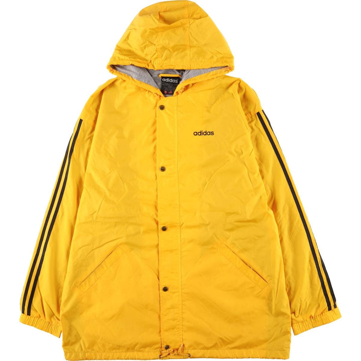 Vintage 80s-90'S Adidas nylon hoodie, size L, men's Nylon yellow type Vintage Second Hand
