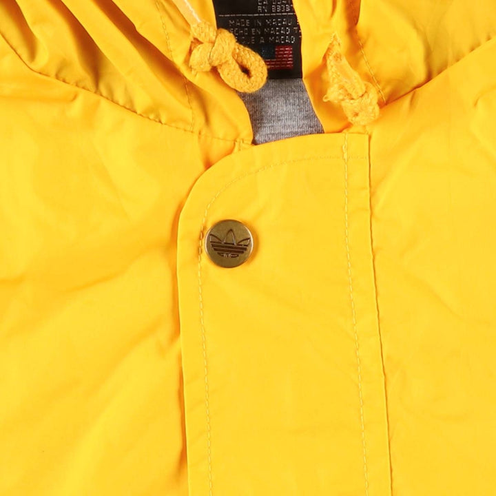 Vintage 80s-90'S Adidas nylon hoodie, size L, men's Nylon yellow type Vintage Second Hand