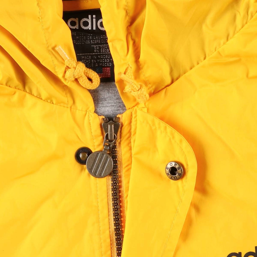 Vintage 80s-90'S Adidas nylon hoodie, size L, men's Nylon yellow type Vintage Second Hand