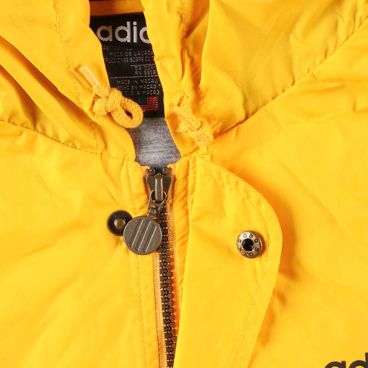 Vintage 80s-90'S Adidas nylon hoodie, size L, men's Nylon yellow type Vintage Second Hand