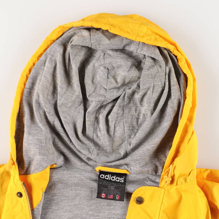 Vintage 80s-90'S Adidas nylon hoodie, size L, men's Nylon yellow type Vintage Second Hand