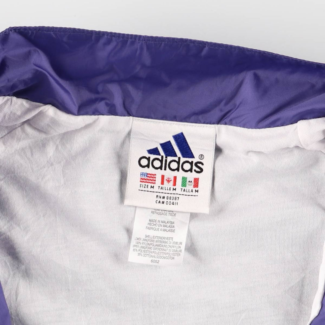 Vintage 90s-00'S Adidas nylon jacket, size M, men's Nylon Purple type blue-purple Vintage Second Hand