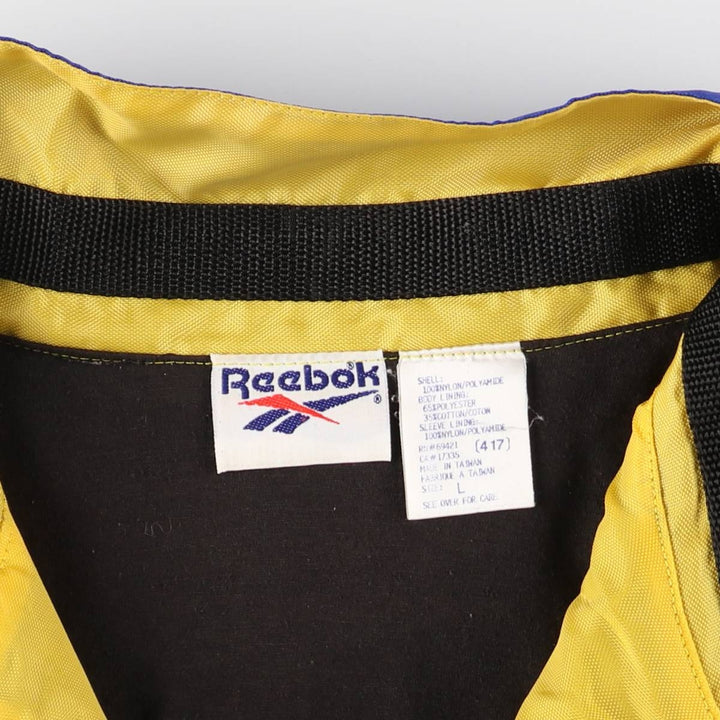 90'S Reebok nylon jacket, men's size L, vintage Nylon blue type Vintage Second Hand