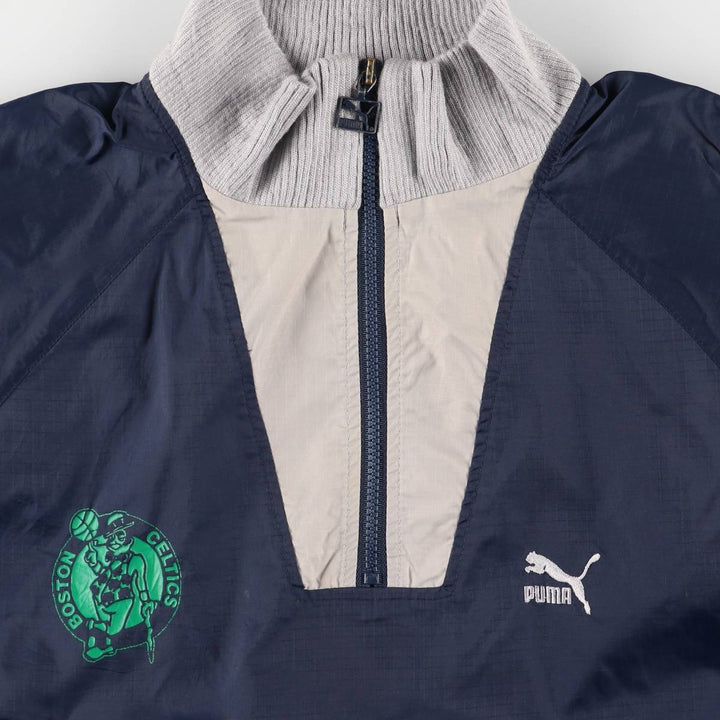 Vintage 80s-90'S Puma NBA Boston Celtics Ripstop Anorak Jacket, Men's Size XL Nylon navy blue type Vintage Second Hand