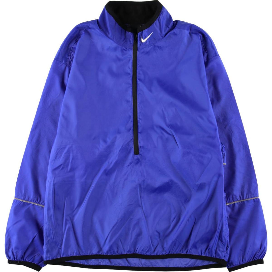 90'S Nike Half-Zip Pullover Windbreaker, Men's Medium, Vintage Long Sleeve polyester blue type Vintage Second Hand