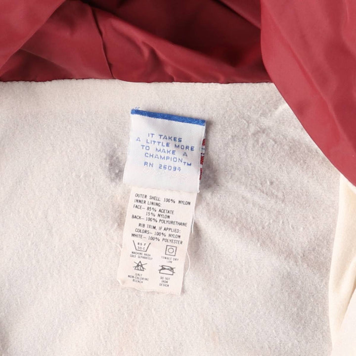 Vintage 90'S Champion College Triple Print Anorak Parka, Made in USA, Men's XL Nylon burgundy type Vintage Second Hand