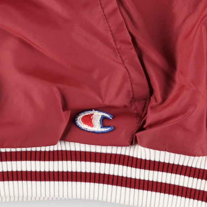 Vintage 90'S Champion College Triple Print Anorak Parka, Made in USA, Men's XL Nylon burgundy type Vintage Second Hand