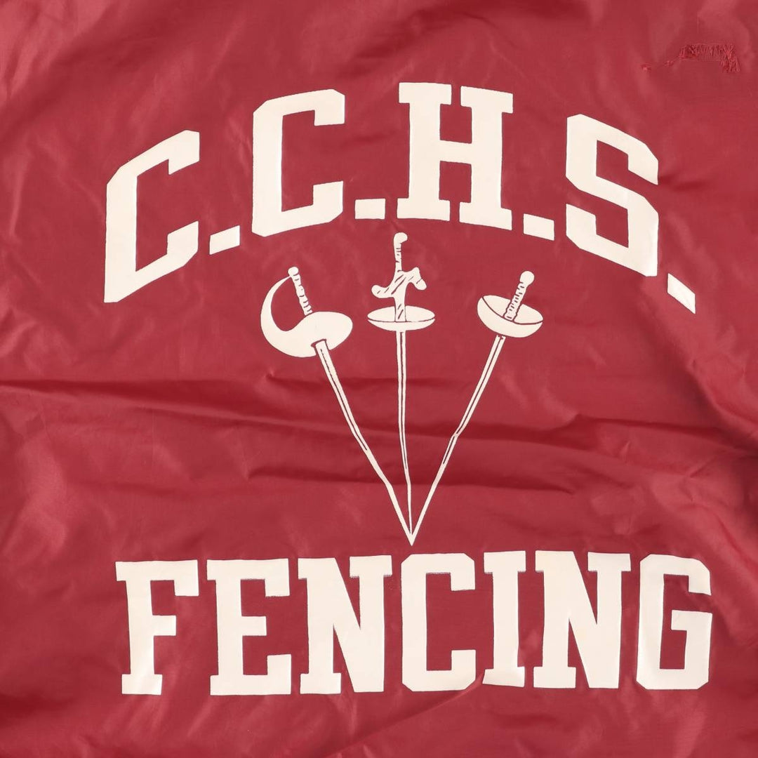 Vintage 90'S Champion College Triple Print Anorak Parka, Made in USA, Men's XL Nylon burgundy type Vintage Second Hand