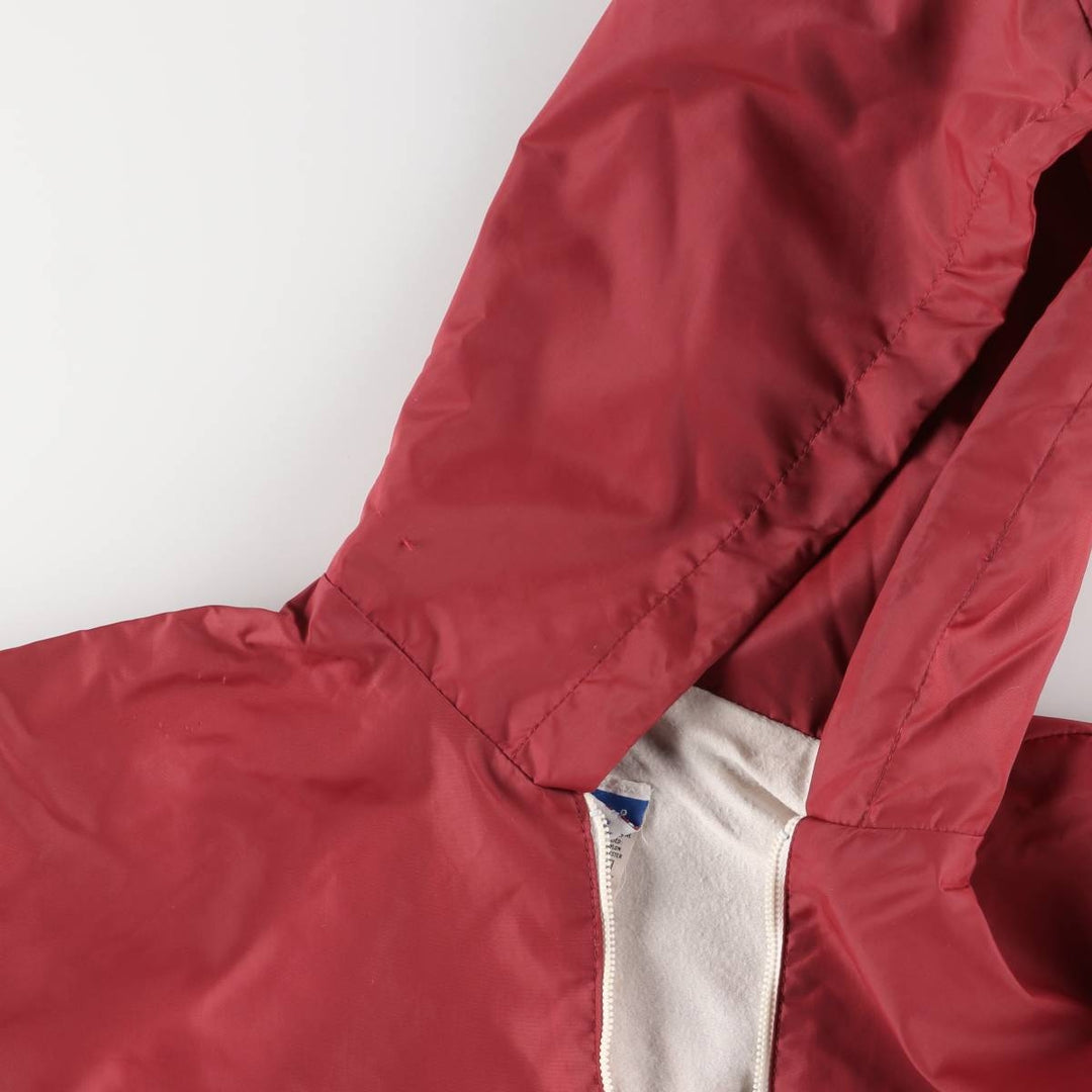 Vintage 90'S Champion College Triple Print Anorak Parka, Made in USA, Men's XL Nylon burgundy type Vintage Second Hand